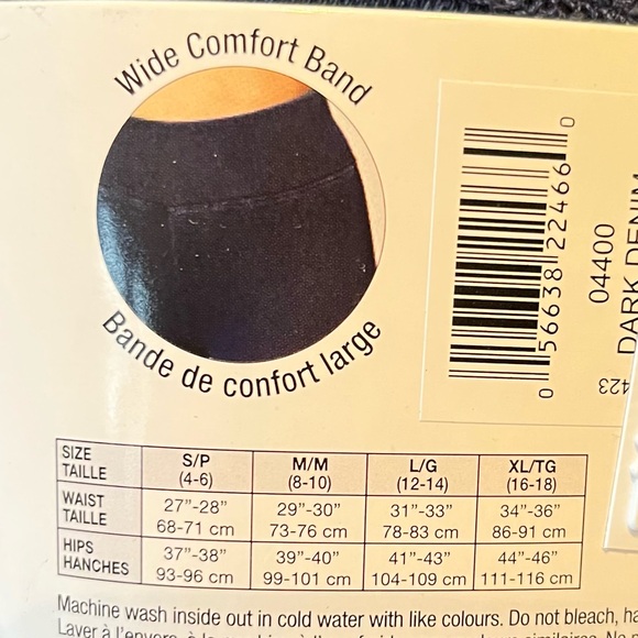 Secret Denim Leggings Womens Medium Dark Blue Wide Comfort Waistband - Picture 3 of 6